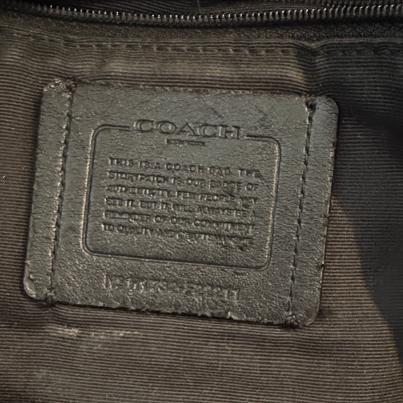 Coach Black Pebbled Leather Shoulder Bag with Chain Straps - Picture 13 of 13